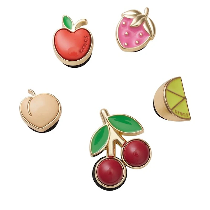 Crocs Elevated Fruits 5 Pack Jibbitz in Vif, Rubber