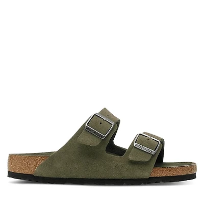 Birkenstock Men's Arizona Soft Footbed Sandals Thyme Green Moyen, / EU Leather
