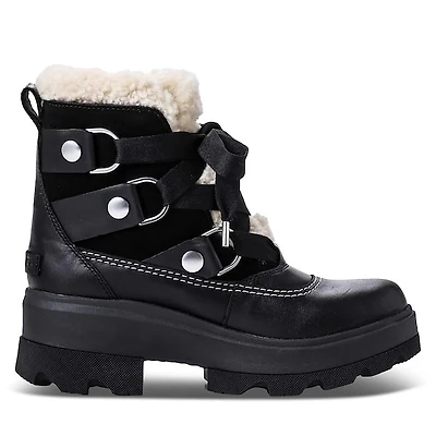 SOREL Women's Joan FRWD Cozy Waterproof Winter Boots Black, Leather