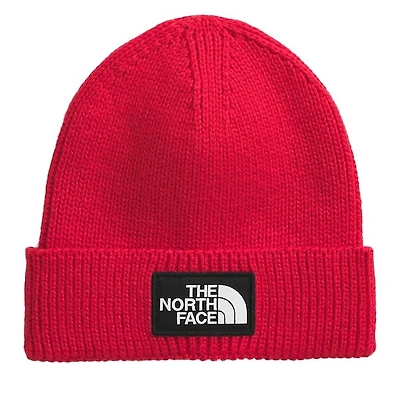 The North Face Logo Box Beanie Hat in Rouge, Acrylic