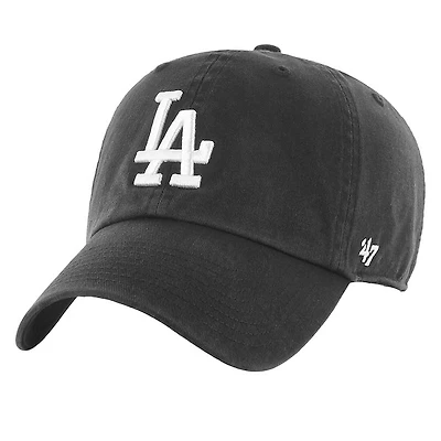 '47 Brand LA Dodgers Clean Up Cap in Black White, Cotton
