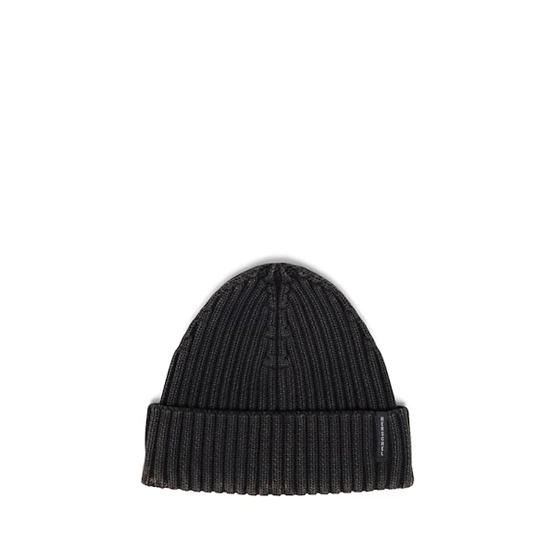 Herschel Supply Co. Wallace Acid Wash Beanie Hat in Black, Cotton