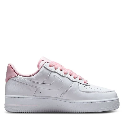 Nike Women's Air Force 1 '07 Sneakers White/Pink White Misc, Leather