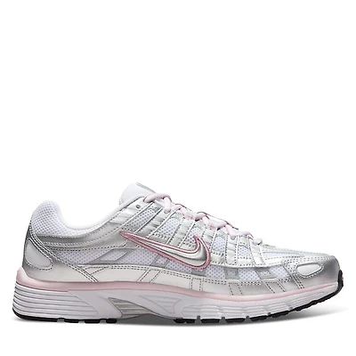 Nike Women's P-6000 Sneakers White/Silver/Pink Rose Misc, Rubber