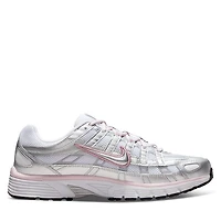 Nike Women's P-6000 Sneakers White/Silver/Pink Rose Misc, Rubber