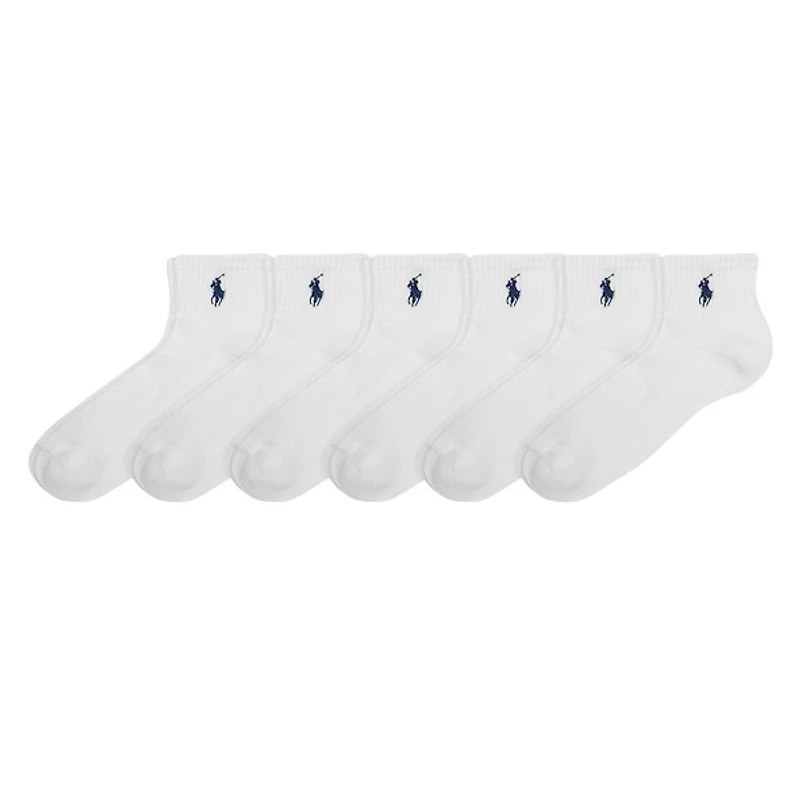 Polo Ralph Lauren Women's 6-Pack Ankle Socks in White, Nylon