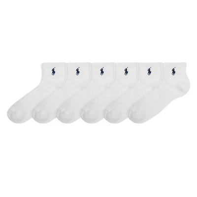 Polo Ralph Lauren Women's 6-Pack Ankle Socks in White, Nylon