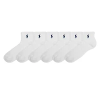 Polo Ralph Lauren Women's 6-Pack Ankle Socks in White, Nylon