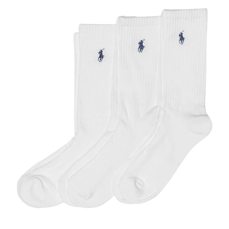 Polo Ralph Lauren Women's 3 Pack Sport Crew Socks in White, Nylon
