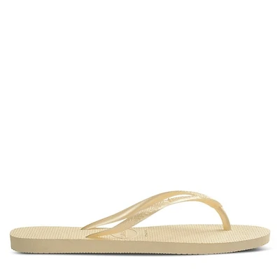 Havaianas Women's Slim Flip Flops in Buttercream in Jaune Pale, Size 11/12 / EU 41/42, Rubber
