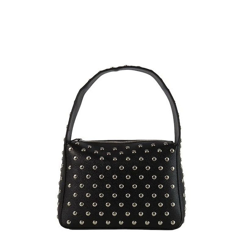 Floyd Studded Shoulder Bag in Black, Leather