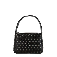 Floyd Studded Shoulder Bag in Black, Leather