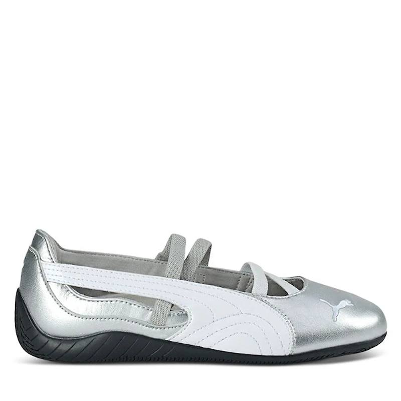 Puma Women's Speedcat Ballet Shoes Silver/White Argente, Leather