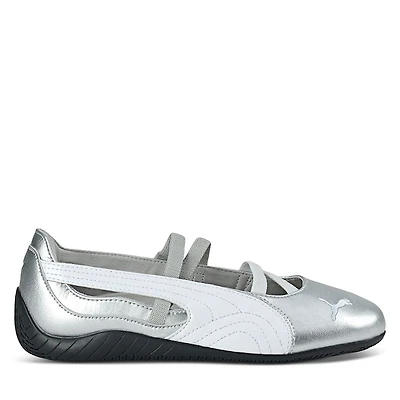 Puma Women's Speedcat Ballet Shoes Silver/White Argente, Leather
