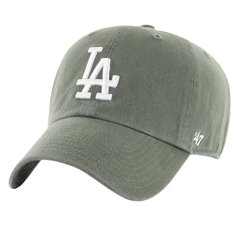 '47 Brand LA Dodgers Clean Up Cap in Moss in Kaki, Cotton