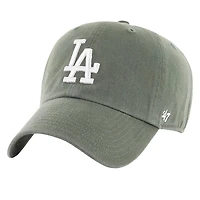 '47 Brand LA Dodgers Clean Up Cap in Moss in Kaki, Cotton