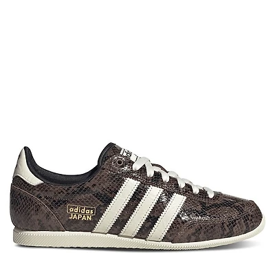 adidas Women's Snakeskin Japan Sneakers Brown/Cream/Black Imprime Brun, Leather