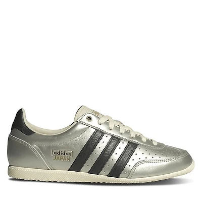 adidas Women's Japan Sneakers Metallic Silver/Black Argente, Leather