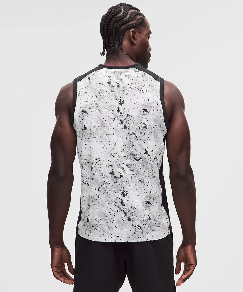 Pique Mesh-Panel Sleeveless Tennis Shirt