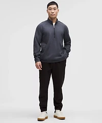 Textured Double-Knit Cotton Half Zip