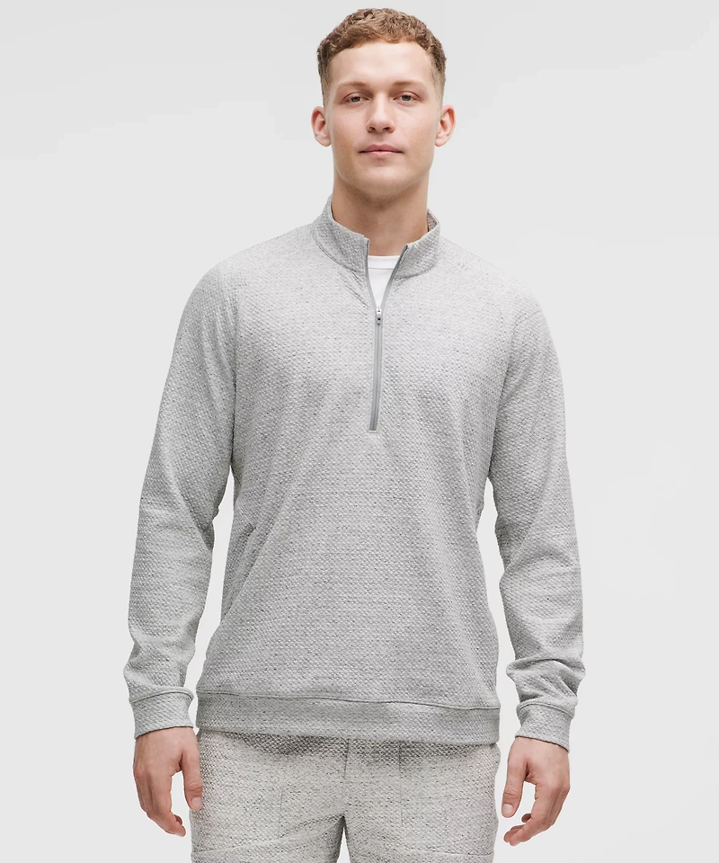 Textured Double-Knit Cotton Half Zip | Men's Hoodies & Sweatshirts
