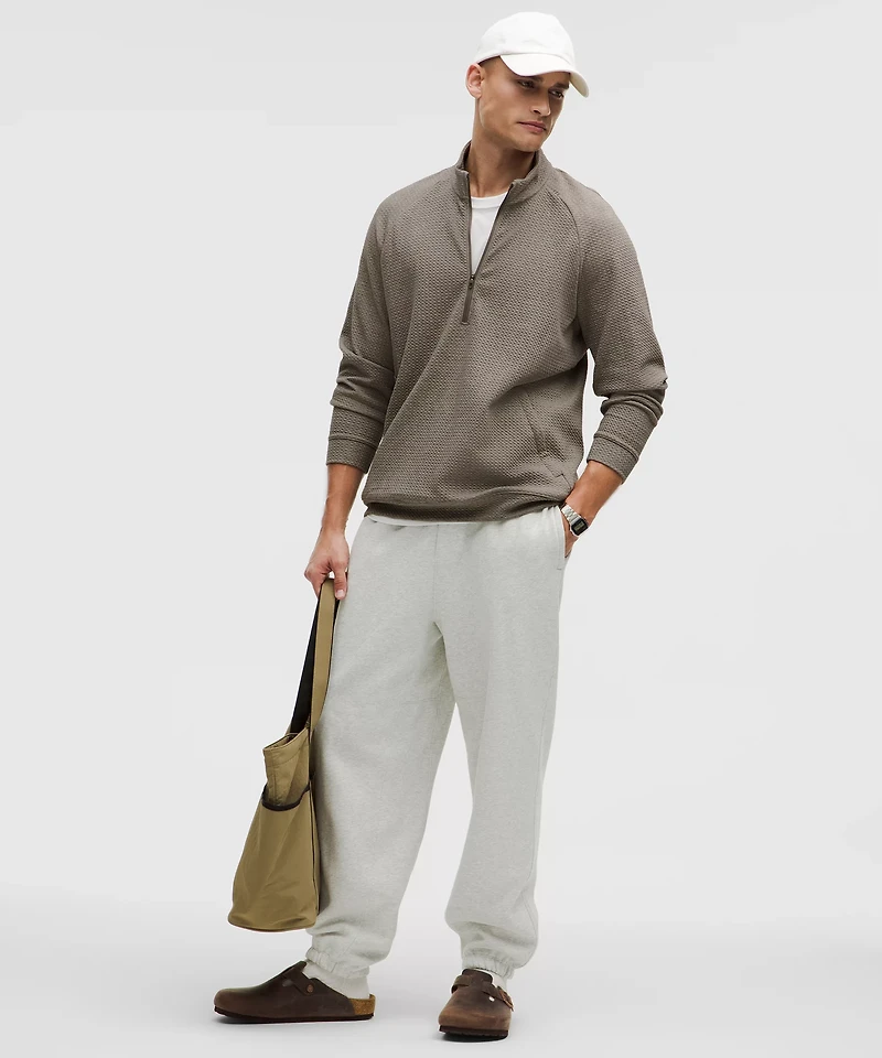 Textured Double-Knit Cotton Half Zip | Men's Hoodies & Sweatshirts