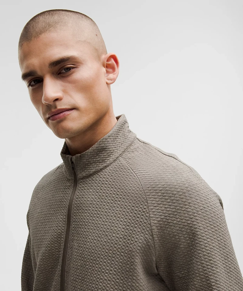 Textured Double-Knit Cotton Half Zip | Men's Hoodies & Sweatshirts