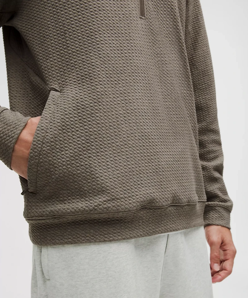 Textured Double-Knit Cotton Half Zip | Men's Hoodies & Sweatshirts