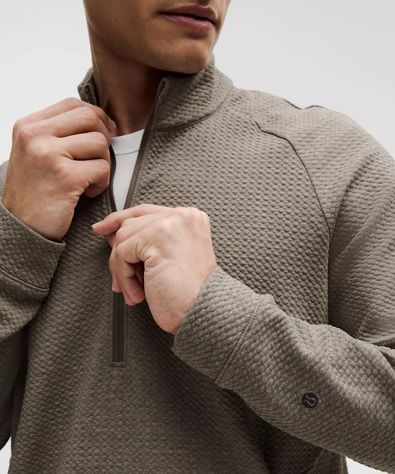 Textured Double-Knit Cotton Half Zip | Men's Hoodies & Sweatshirts