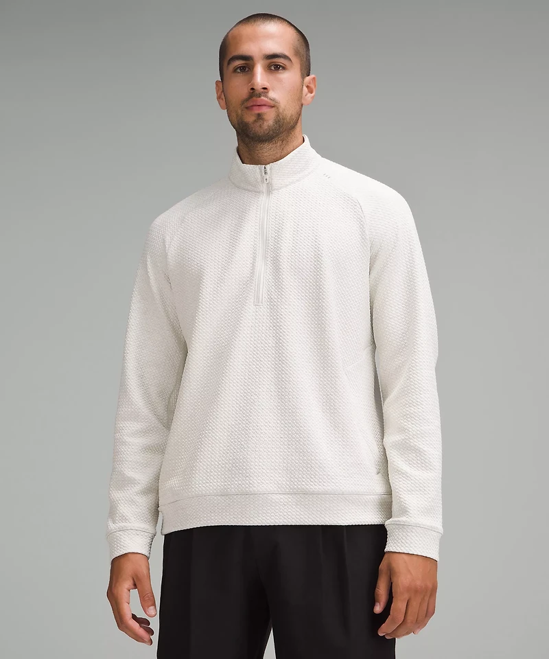 Textured Double-Knit Cotton Half Zip | Men's Hoodies & Sweatshirts