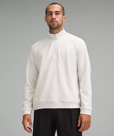 Textured Double-Knit Cotton Half Zip | Men's Hoodies & Sweatshirts