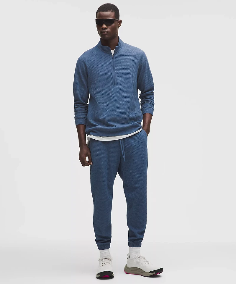 Textured Double-Knit Cotton Half Zip