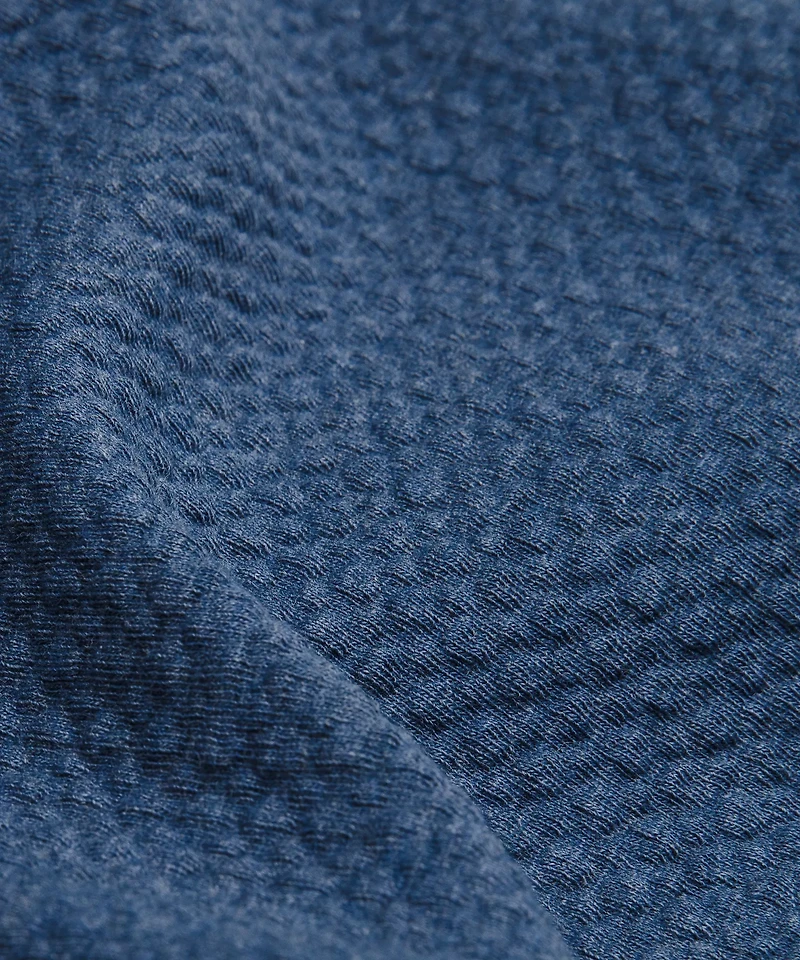 Textured Double-Knit Cotton Half Zip