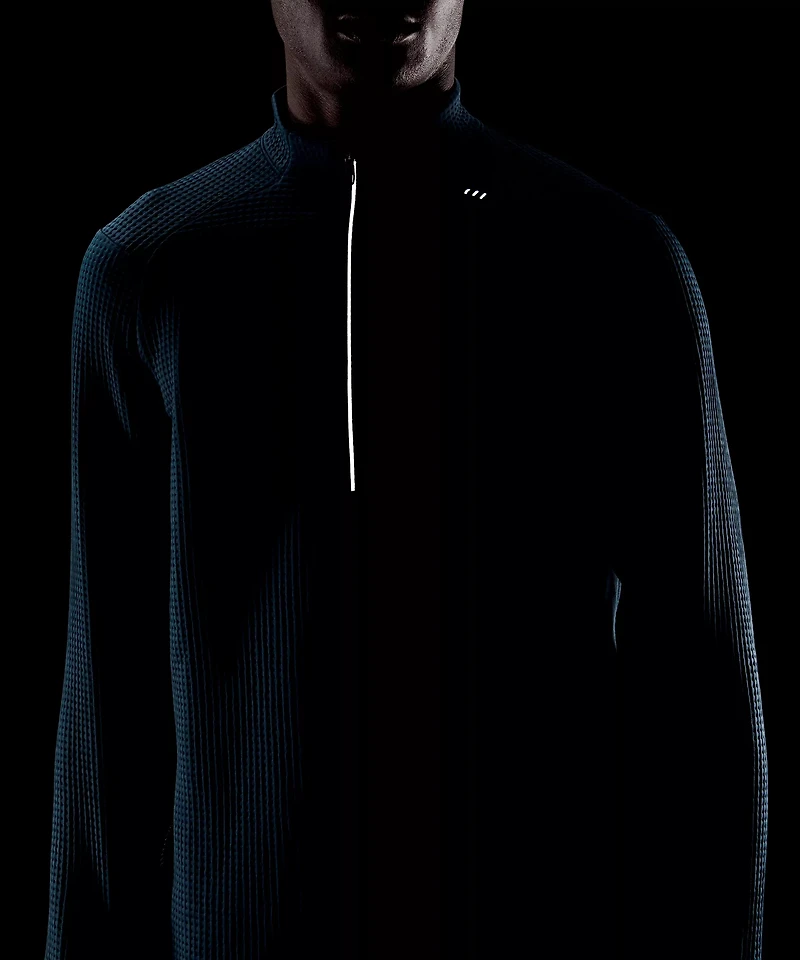 Waffle-Knit Half Zip