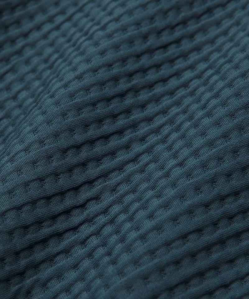 Waffle-Knit Half Zip