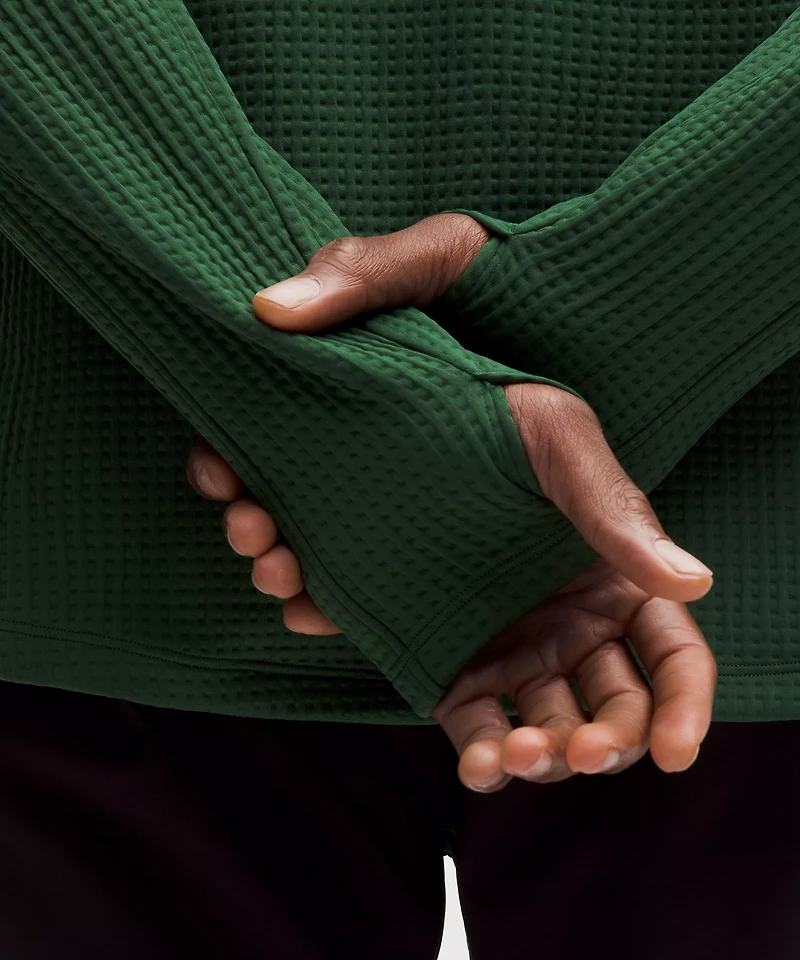 Waffle-Knit Half Zip