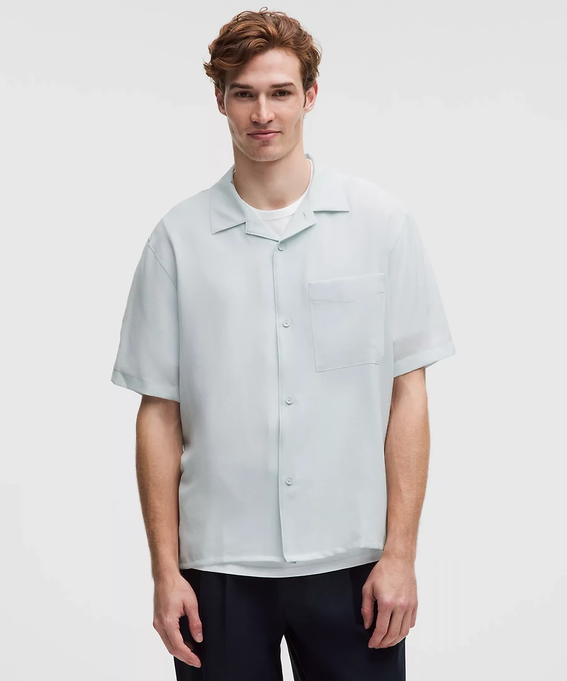 Lightweight Camp Collar Button-Up Shirt *Pocket | Men's Short Sleeve Shirts & Tee's