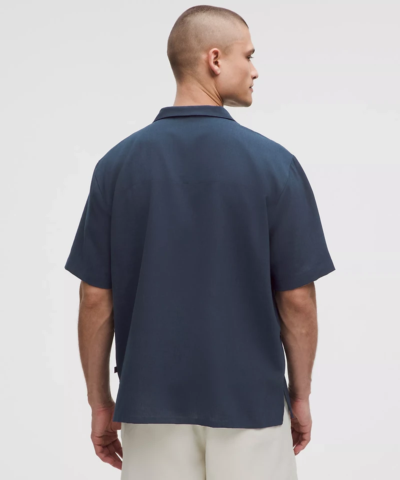 Lightweight Camp Collar Button-Up Shirt *Pocket | Men's Short Sleeve Shirts & Tee's