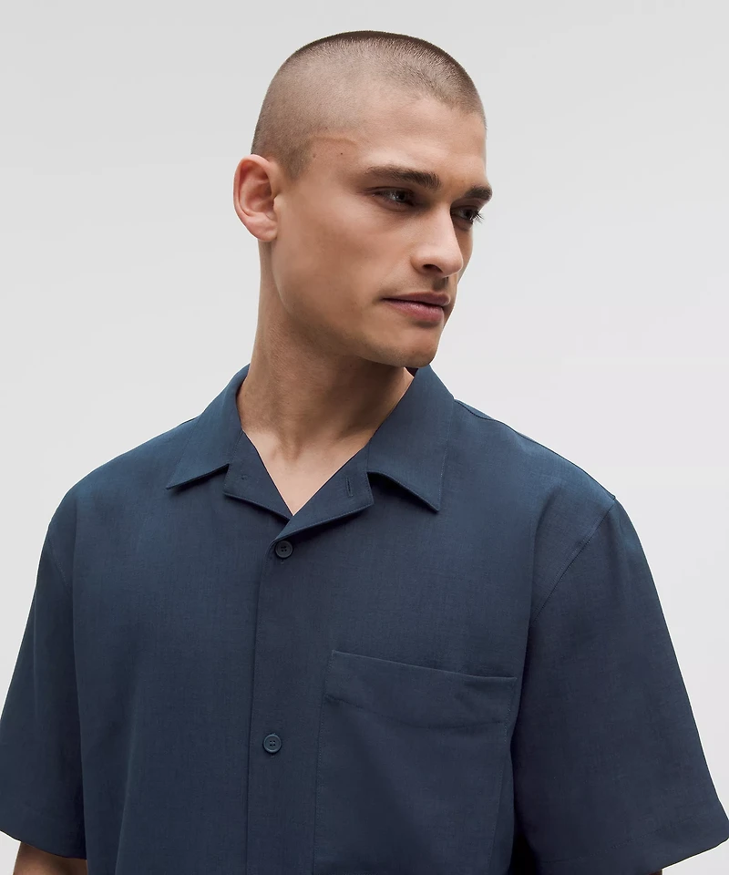 Lightweight Camp Collar Button-Up Shirt *Pocket | Men's Short Sleeve Shirts & Tee's