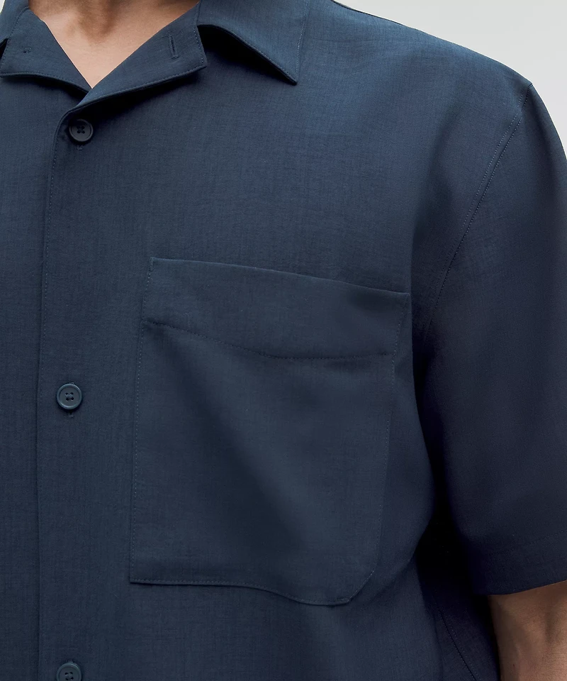 Lightweight Camp Collar Button-Up Shirt *Pocket | Men's Short Sleeve Shirts & Tee's