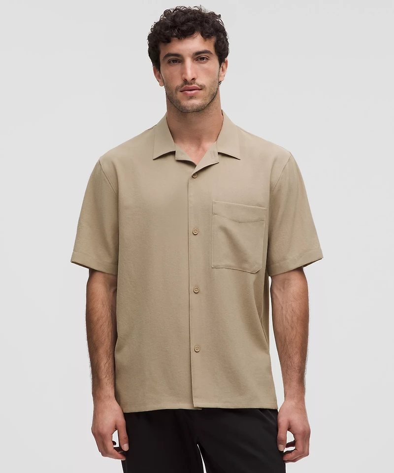 Lightweight Camp Collar Button-Up Shirt *Pocket | Men's Short Sleeve Shirts & Tee's