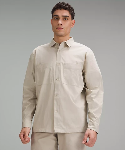 Poplin Relaxed Long-Sleeve Button Up Shirt | Men's Long Sleeve Shirts