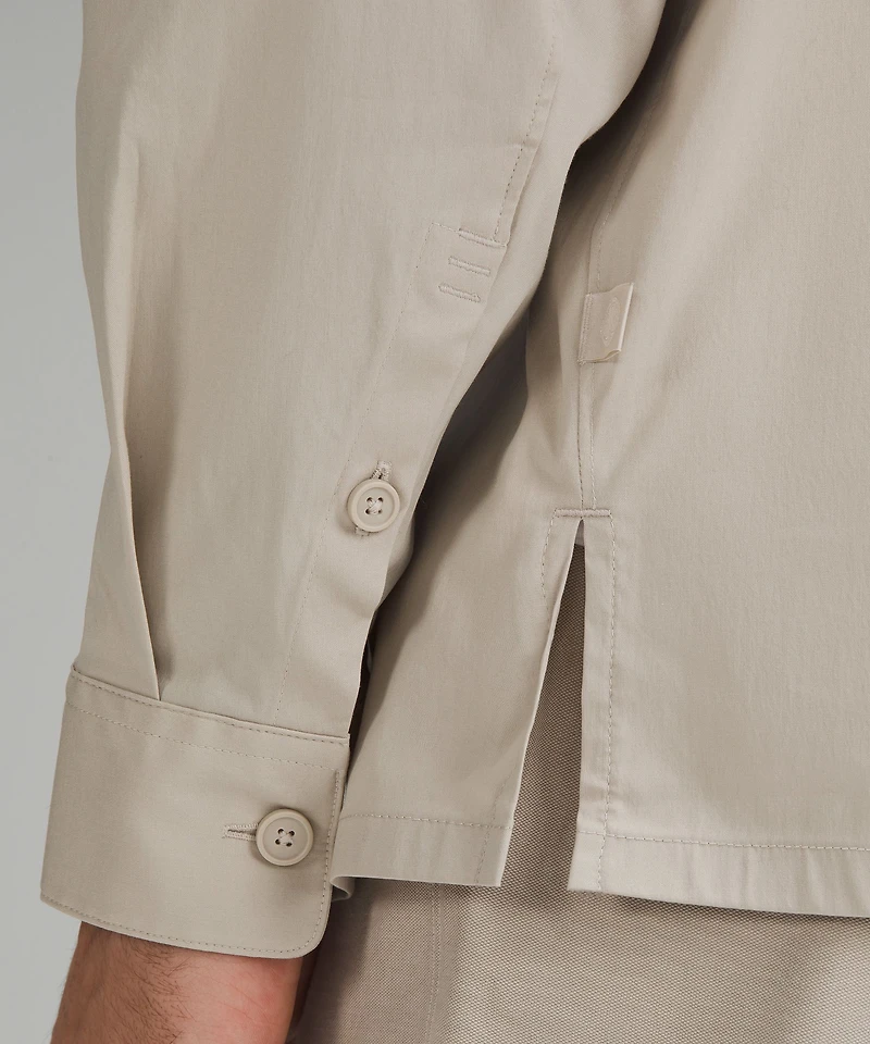Poplin Relaxed Long-Sleeve Button Up Shirt | Men's Long Sleeve Shirts