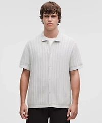 Cotton-Blend Open-Knit Button Up | Men's Down & Dress Shirts