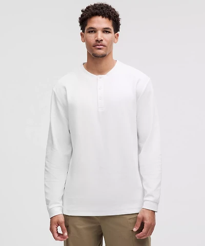 Heavyweight Cotton Textured Henley | Men's Long Sleeve Shirts