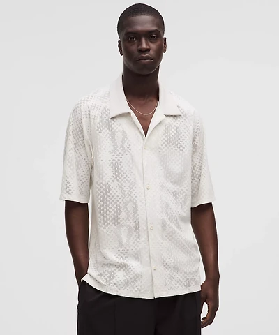 Men's Jacquard-Mesh Short-Sleeve Shirt *SLNSH Collection | Button Down & Dress Shirts