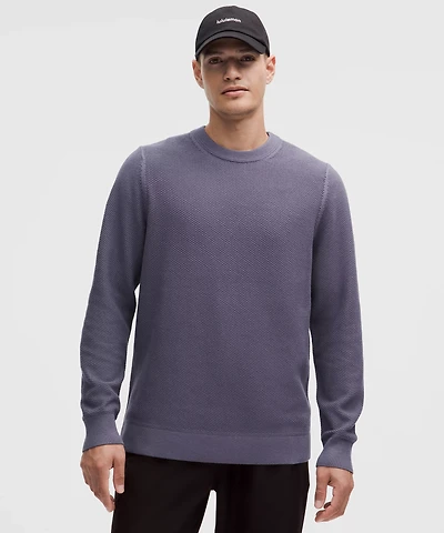 Textured Knit Crewneck Sweater