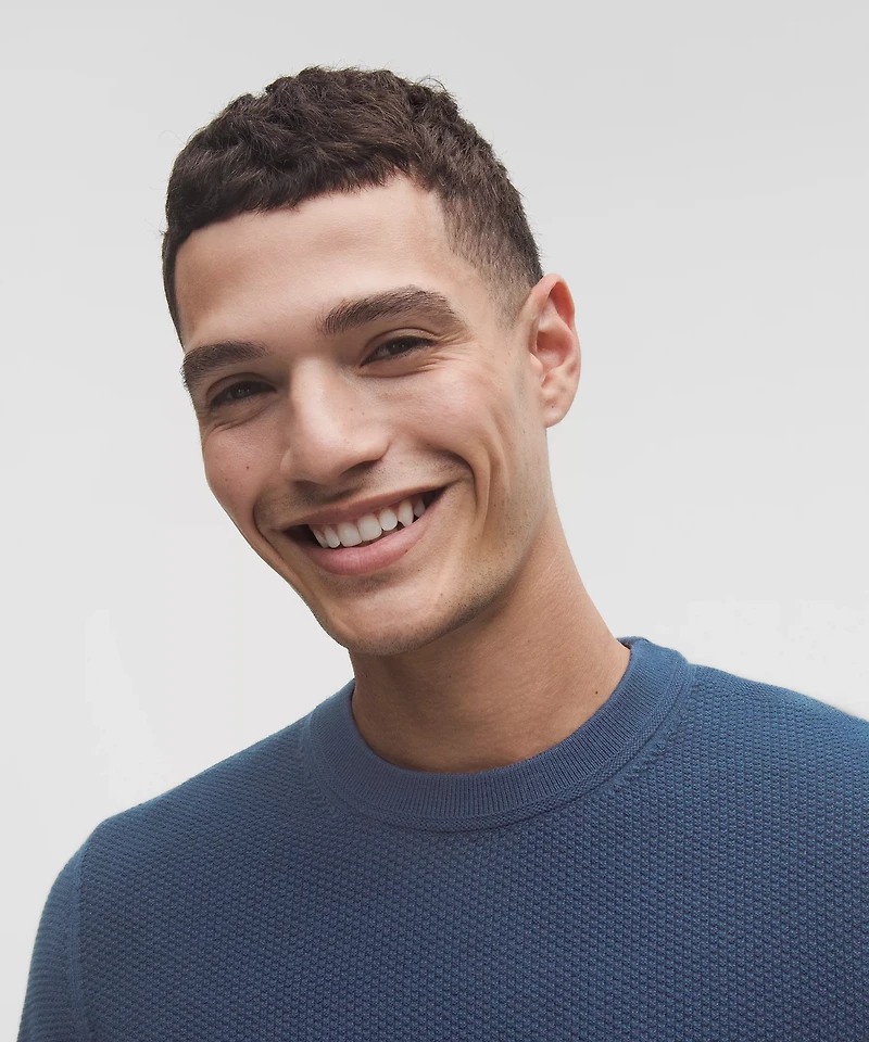 Textured Knit Crewneck Sweater