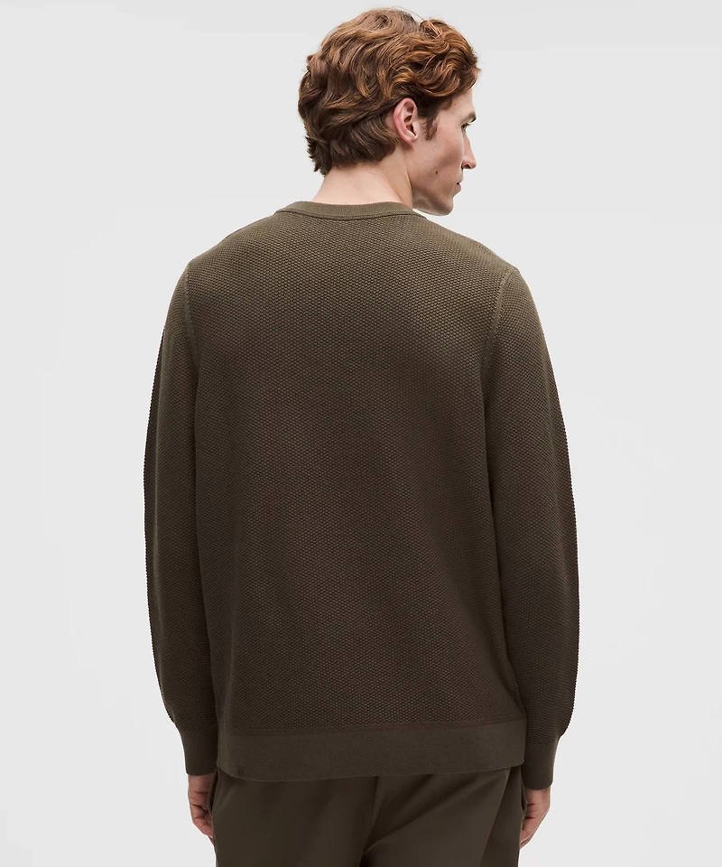 Textured Knit Crewneck Sweater