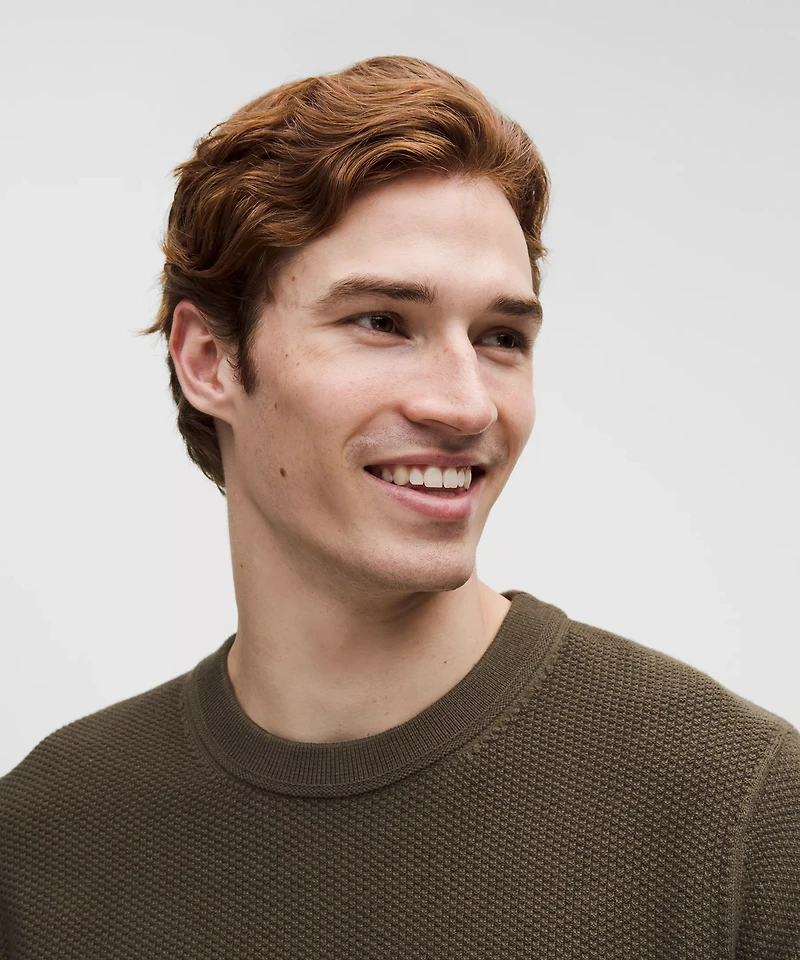 Textured Knit Crewneck Sweater